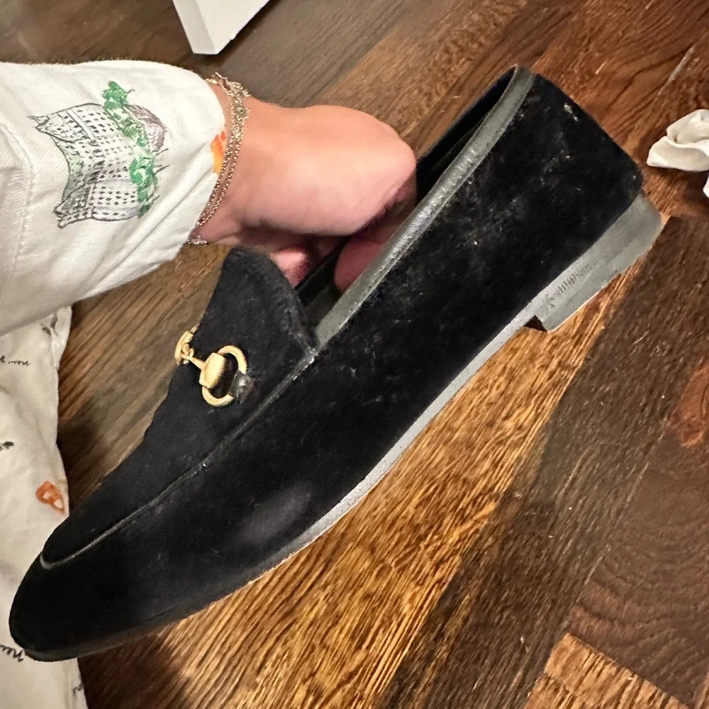 Gucci Black Velvet Loafers - Picture 4 of 6